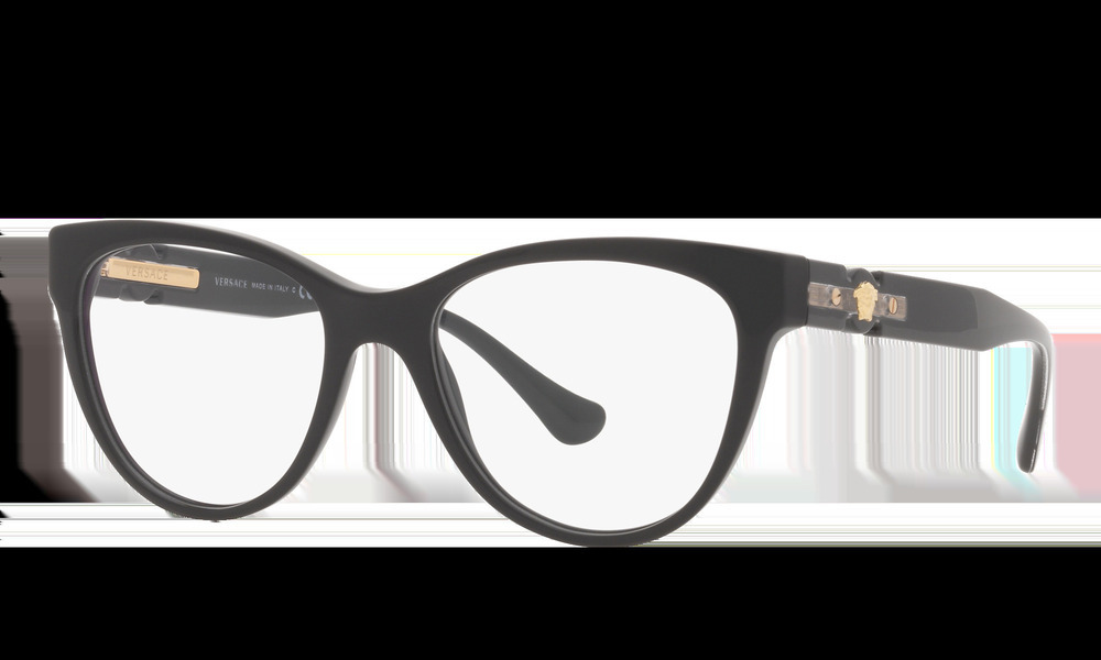 NWT Versace 0VE3304-BLACK-GB1-53 Black Square 53mm Glasses